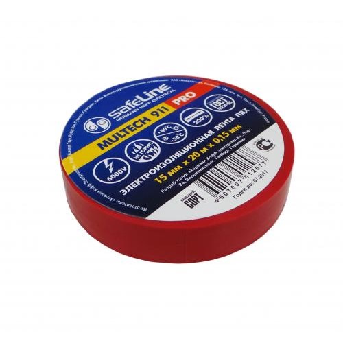 Изолента Safeline 15/20 красный
