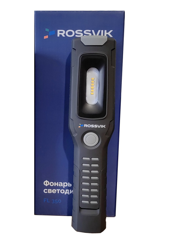 Фонарь светодиодный аккумуляторный, 350люмен, 3.7В, 2.2Ач ROSSVIK FL350