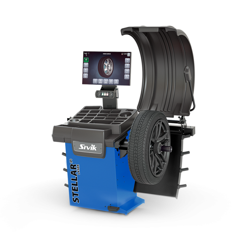 Балансировочный станок STELLAR с пневматическим валом SIVIK СБМП-60/3D Pro(УЗ, ЭМВ, БСИ) + ИПШ Синий