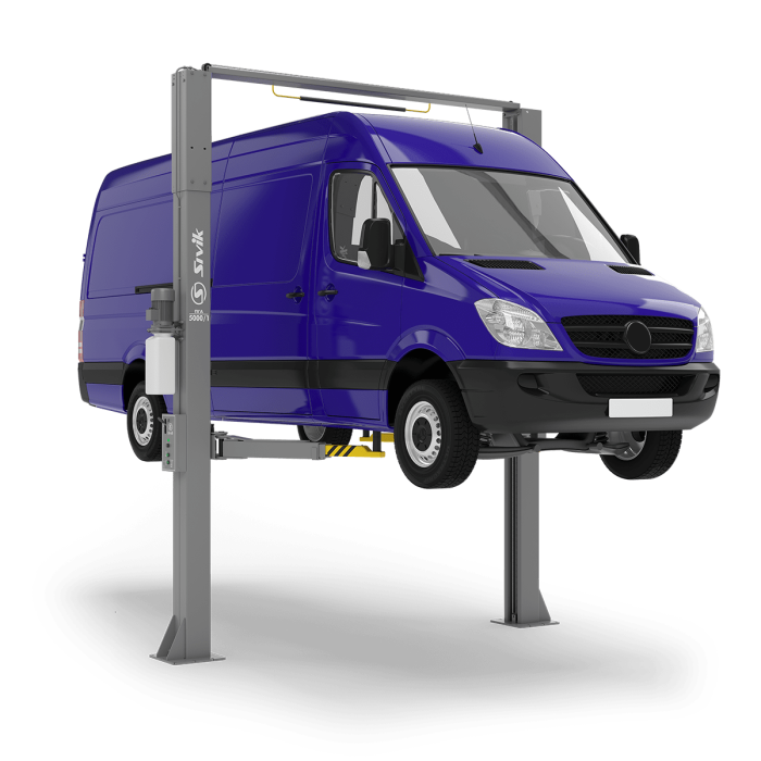 Подъемник двухстоечный г/п 5 т электрогидравлический с верхней синхронизацией серый ПГА-5000/1 G