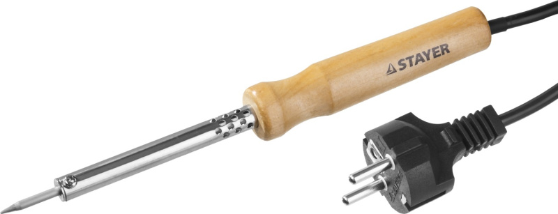 Электропаяльник с деревянной рукояткой, 40 Вт, конус, STAYER MAXTerm 55310-40